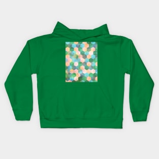 Child's Play - hexagon pattern in mint green, pink, peach & aqua Kids Hoodie